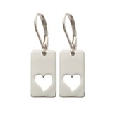 Heart Cutout Earrings, Silver