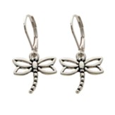 Dragonfly Earrings, Silver