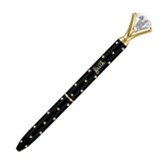 Faith Pen, Black with Metallic Gold Dot Gems