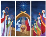Let us Adore Him Nativity X-Stand Banner, Set of 3