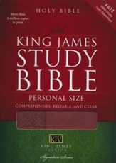 KJV Personal-Size Study Bible--soft leather-look, auburn