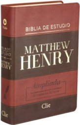 Biblia de estudio RVR Matthew Henry, piel italiana  (RVR Matthew Henry Study Bible, Italian Leather)