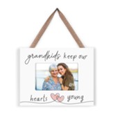 Grandkids Keep Our Hearts Young Hanging Photo Frame