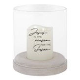 Jesus Is The Reason For the Season LED Hurricane Candle