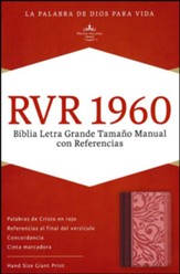 Biblia RVR 1960 Letra Gde. Tam. Manual c/Ref., Piel Imit. Vino/ Rosado (RVR 1960 Lge.Print Bible, Handy-Size Ref., Bg./Pk.)