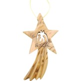 Bethlehem Shooting Star Nativity Olive Wood Ornament, Large