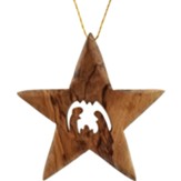 Bethlehem Star Nativity Olive Wood Ornament, Large