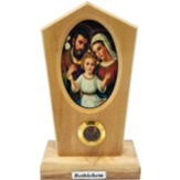 Holy Family Tabletop Plaque on Olivewood Stand