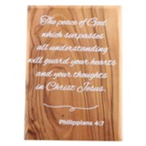 The Peace of God, Philippians 4:7, Olivewood Plaque