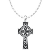 Celtic Cross Pendant, Sterling Silver, with 18 inch Sterling Silver Chain