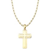 Solid Inset Cross Pendant, Gold Plated
