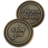 I Love You To The Moon And Back, Gold Plated Pocket Coin