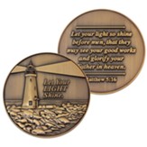 Let Your Light Shine, Gold Plated Challenge Coin, Matthew 5:16