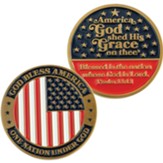 God Bless America, Gold Plated Challenge Coin, Psalm 33:12