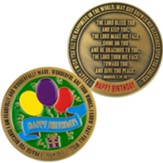 Happy Birthday, Gold Plated Challenge Coin, Numbers 6:24-26
