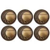 Baseball, Gold Plated Challenge Coin, Pack of 6