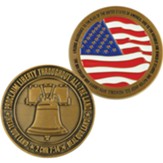 Pledge of Allegiance, Gold Plated Challenge Coin, 2 Chronicles 7:14