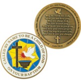 Baptism, Gold Plated Challenge Coin, Luke 18:16