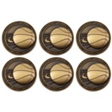 Basketball, Gold Plated Challenge Coin, Pack of 6
