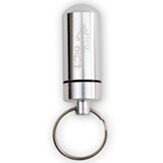 Capsule Keychain with Glass Vial for Anointing Oil & Holy Water Silver