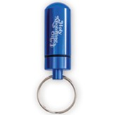 Capsule Keychain with Glass Vial for Anointing Oil & Holy Water Blue