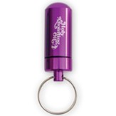 Capsule Keychain with Glass Vial for Anointing Oil & Holy Water Purple
