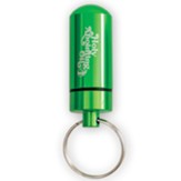 Capsule Keychain with Glass Vial for Anointing Oil & Holy Water Green