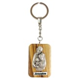 Holy Family Olive Wood Keychain