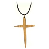 Pointed Simple Cross Cross Necklace Olive Wood From The Holy Land