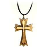 Layered Cross Necklace Olive Wood From The Holy Land