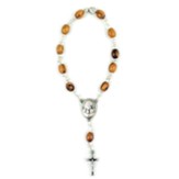 Virgin Mary And Jesus, Olive Wood Auto Rosary