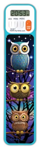 3D Digital Timer Bookmark, Owls