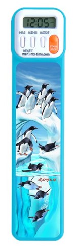 3D Digital Timer Bookmark, Penguins