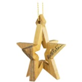 Bethlehem Star Holy Land Olive Wood 3D Hanging Christmas Ornament