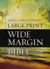 KJV Large Print Wide Margin Bible - Genuine Leather Black