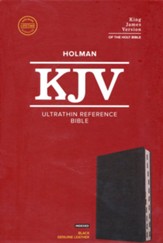 KJV Ultrathin Reference Bible--genuine leather, black (indexed)
