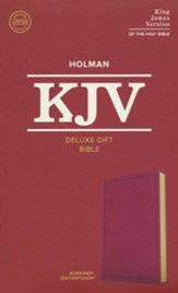 KJV Deluxe Gift Bible--soft leather-look, burgundy - Slightly Imperfect