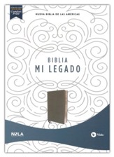 NBLA Biblia Mi Legado, Una Columna, Piel Imitacion, Gris  (NBLA Legacy Bible, Single Column, Soft Leather-Look, Grey)