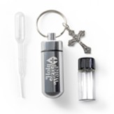 Holy Water Bottle Keychain, Silver