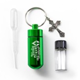 Holy Water Bottle Keychain, Green