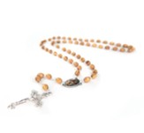 Archangel Saint Michael Olive Wood Rosary with Oval Medal and Cross Pendant