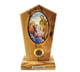 The Holy Family, Outside, Olive Wood Icon Plaque