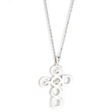 God is Good Cross, Words of Life, Sterling Silver Necklace