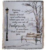 Footprints Woven Tapestry Throw