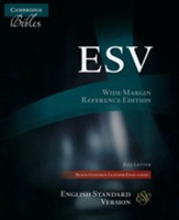 ESV Wide-Margin Reference Bible--goatskin leather, black (red letter)