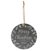 Merry Christmas Slate Ornament