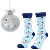 Let it Snow Ornament with Holiday Socks