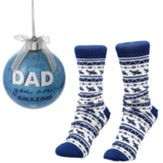 Dad You Are Amazing Ornament with Holiday Socks