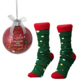 Sister You Make the Season Bright Ornament with Holiday Socks