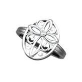 Encircled Cross Ring, Sterling Silver, Size 6